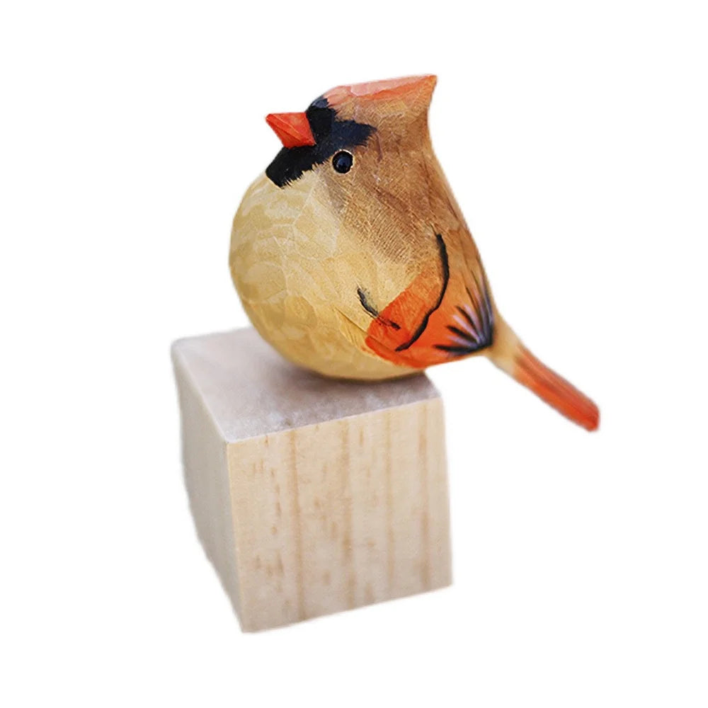 Red Wood Bird Figurine A71021