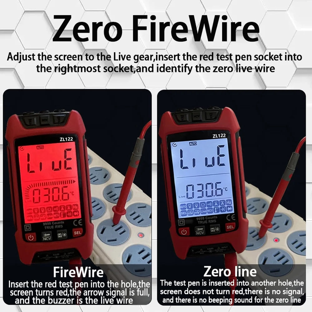 True RMS Digital Multimeter with LCD Backlight Display F603