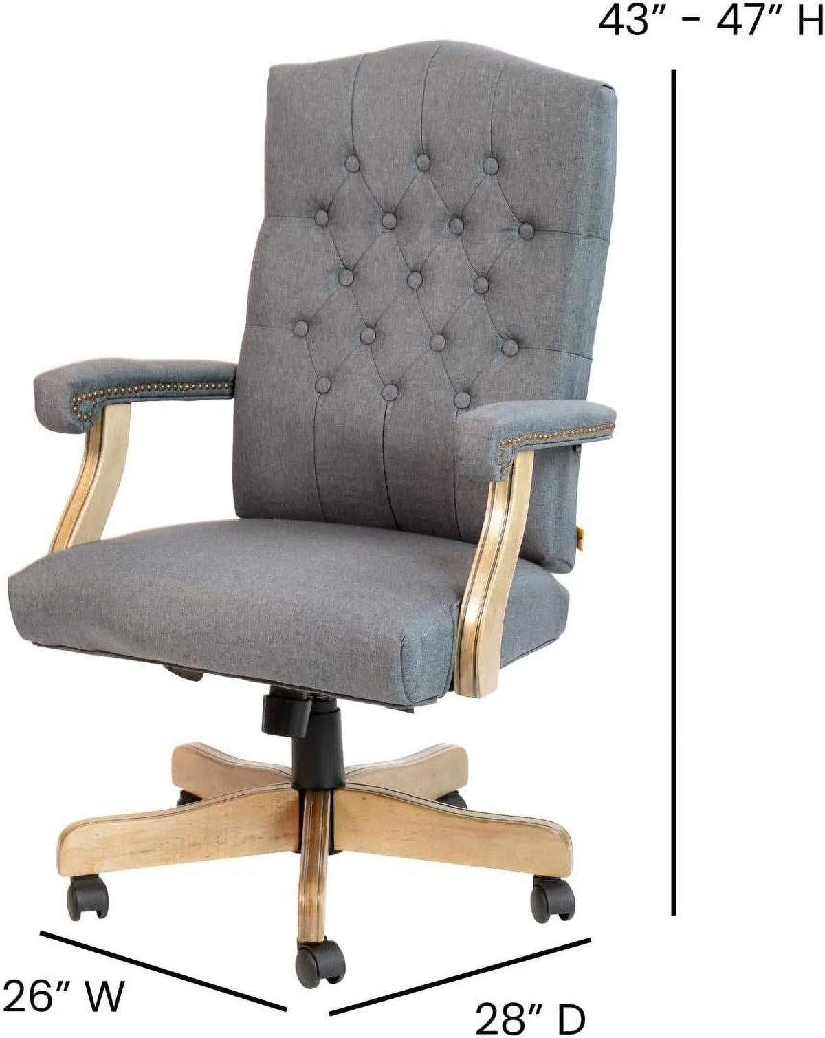 Gray Fabric Tufted Swivel Office Chair R702
