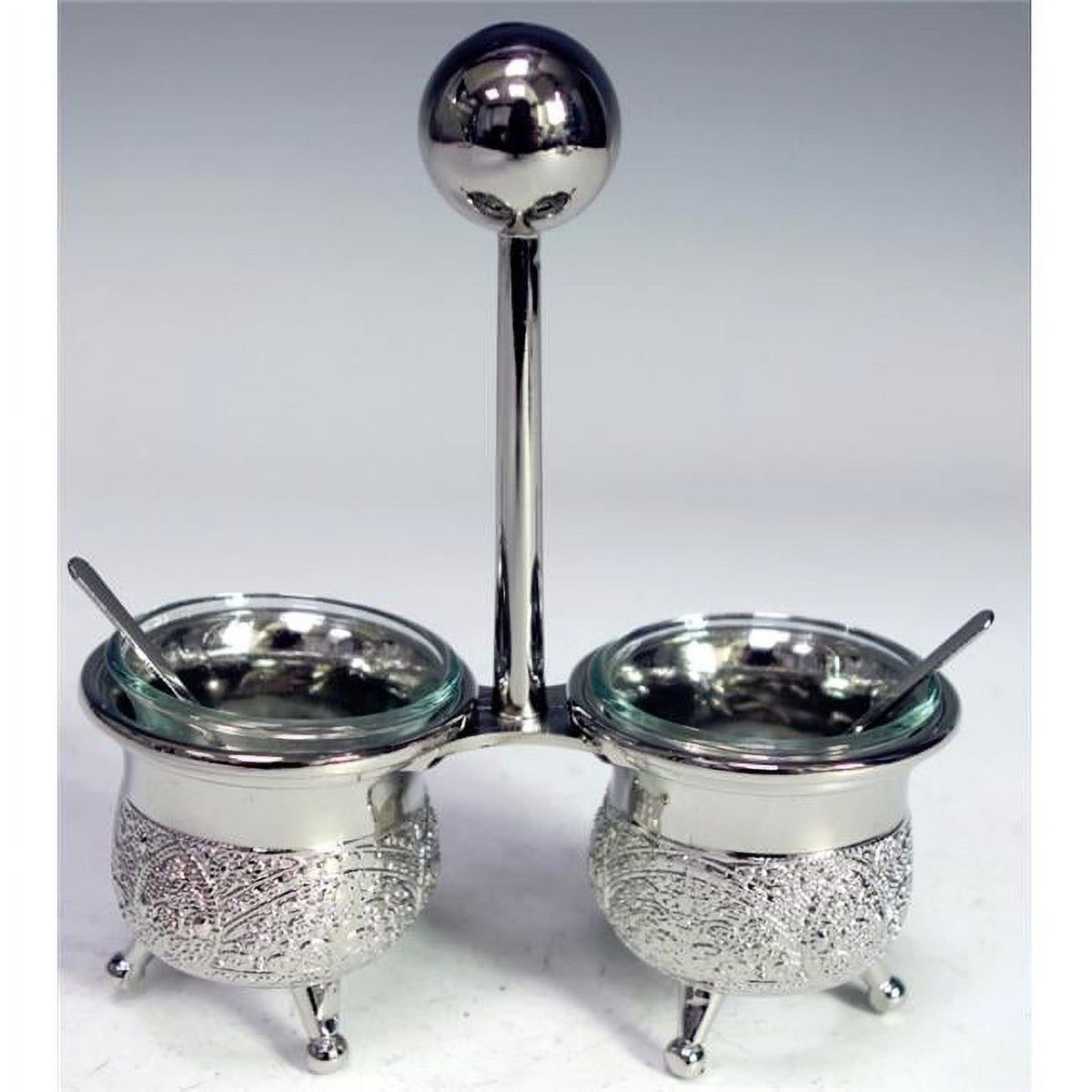 Silver Plated Salt Holder with Spoons A49806