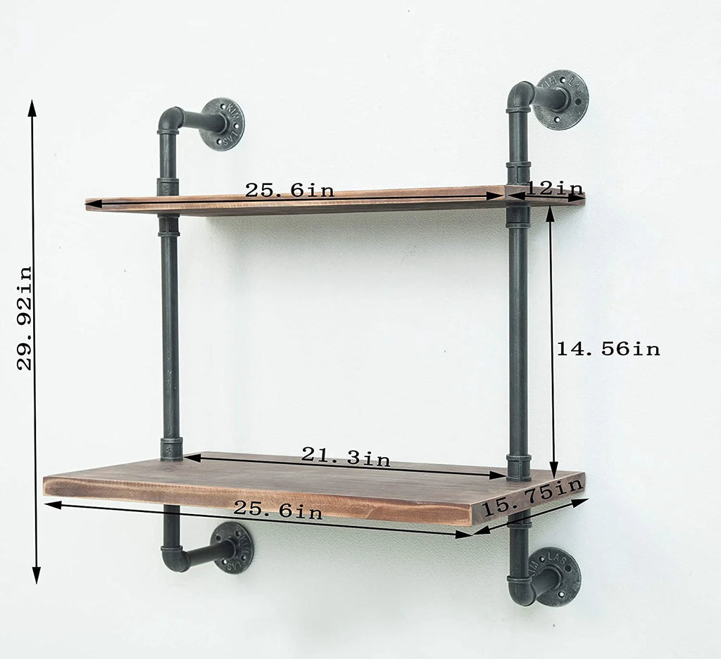 Black Industrial Retro Wall Mount Iron Pipe Microwave Oven Shelf Stand G647