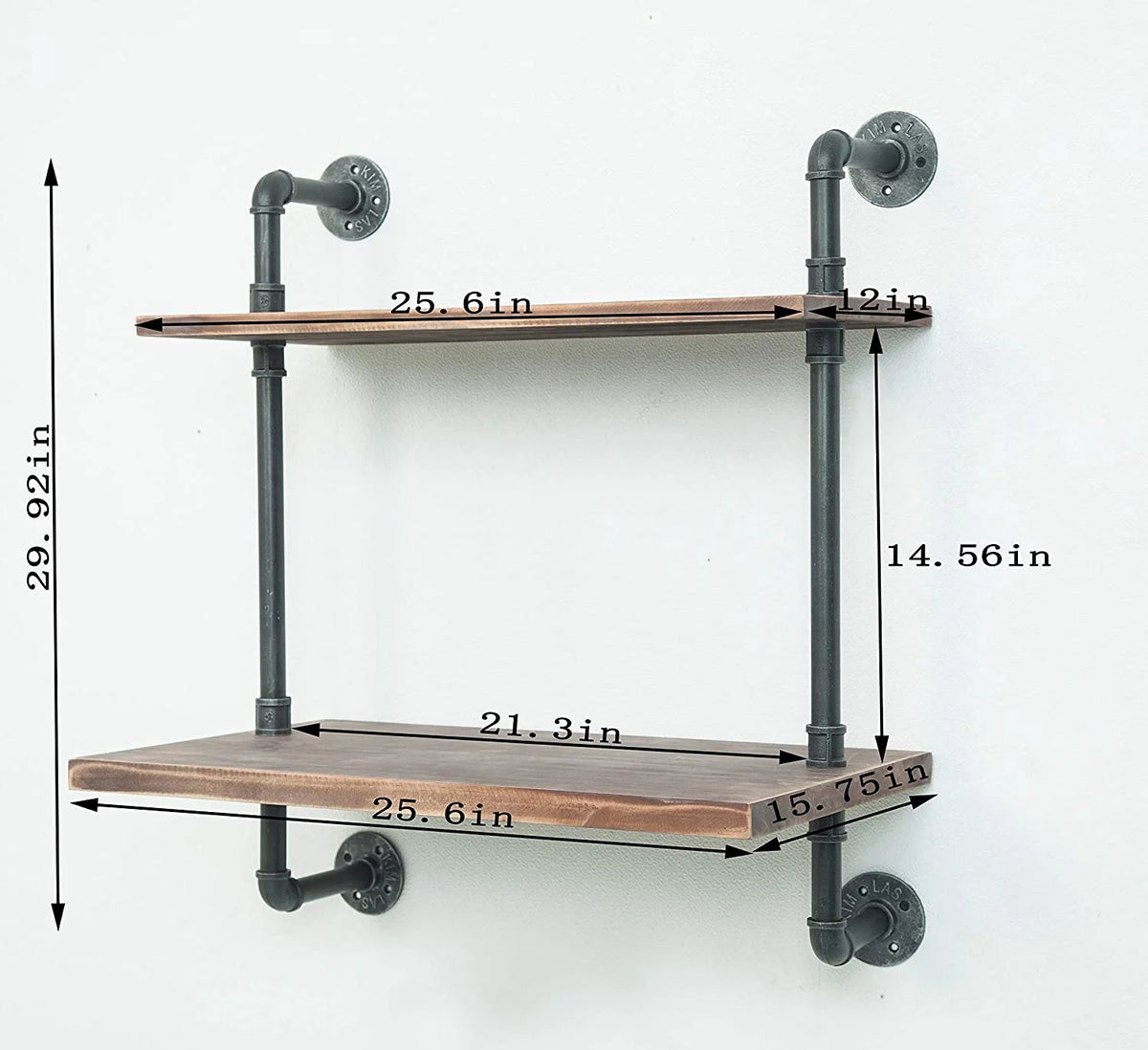 Black Industrial Retro Wall Mount Iron Pipe Microwave Oven Shelf Stand G647