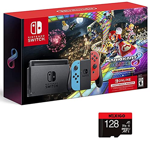 Mario Kart 8 Deluxe Bundle 3 Month Nintendo + 128GB MicroSD Card J780