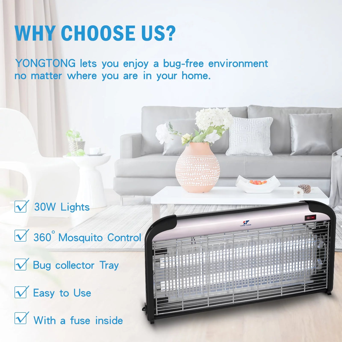 2500V 30W Dual UV Tube Bug Zapper G6825