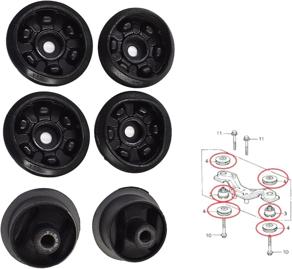 6-Pack Rear Differential Arm Mounting Bushing and Support Rubber Replacement for Honda CR-V Civic 1997-2012 Pack of 2 H5661