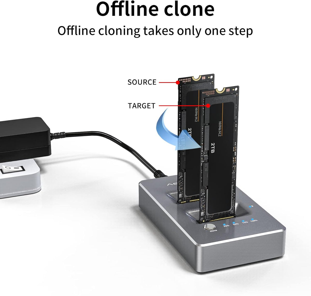 M.2 NVME SSD Enclosure with Offline Clone P890