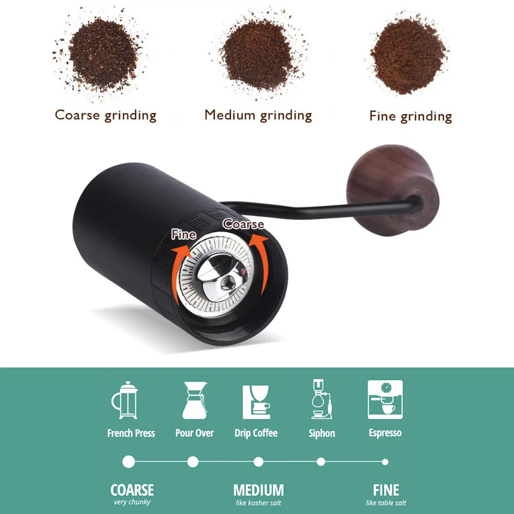 Manual Burr Coffee Grinder with Coarseness Adjustment Dial K657349