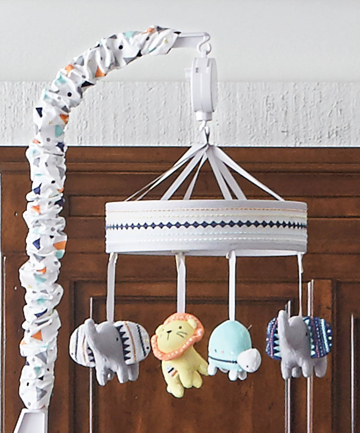 Grey and Turquoise Baby Crib Mobile C7506