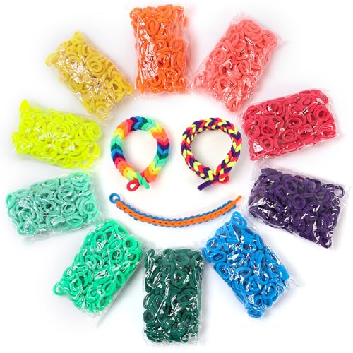 Bracelet Making Kit with 1000+ Elastic Cloth Rubber Bands R613