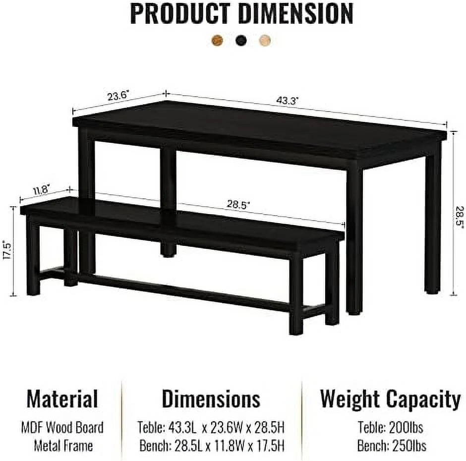 Black 4 Person Space Saving Kitchen Table Set with Rack Z2953