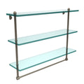 Triple Tiered Glass Shelf with Towel Bar Antique Pewter G863322