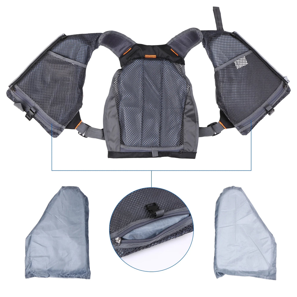 Outdoor Breathable Padded Fishing Life Jacket Swimming Sailing Waistcoat Utility Vest Floatation Device L108160