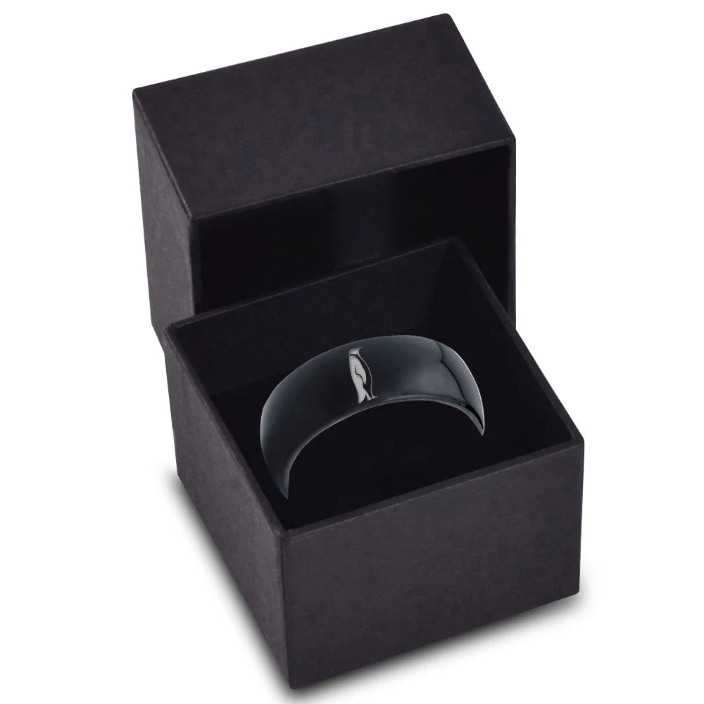 Black Dome Polished Band Ring O19804