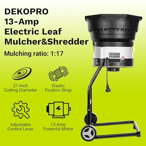 13-Amp Electric Leaf Mulcher Shredder with 20 Cutting Lines E558