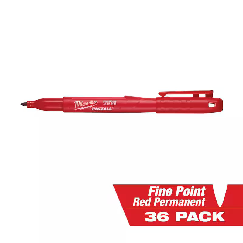 Red Fine Point Permanent Marker 36-Pack A348