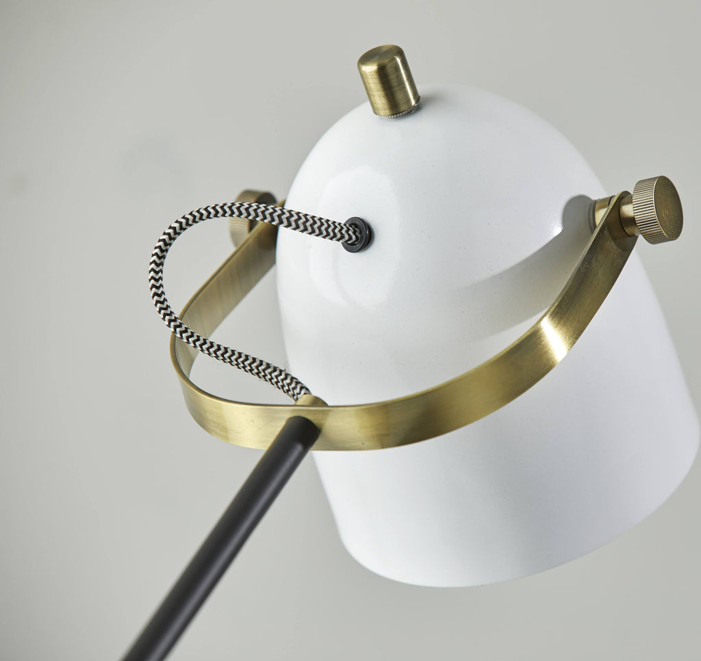 Black White and Antique Brass Desk Lamp M66743