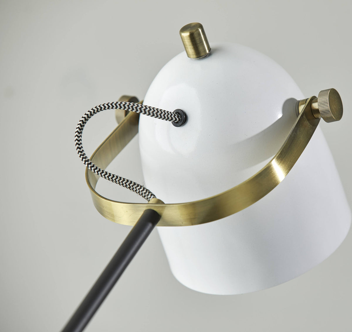 Black White and Antique Brass Desk Lamp M66743