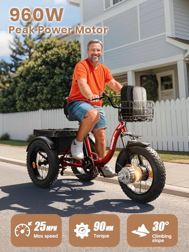 Electric Trike 20" Fat Tire 3 Wheel Folding Electric Tricycle I502