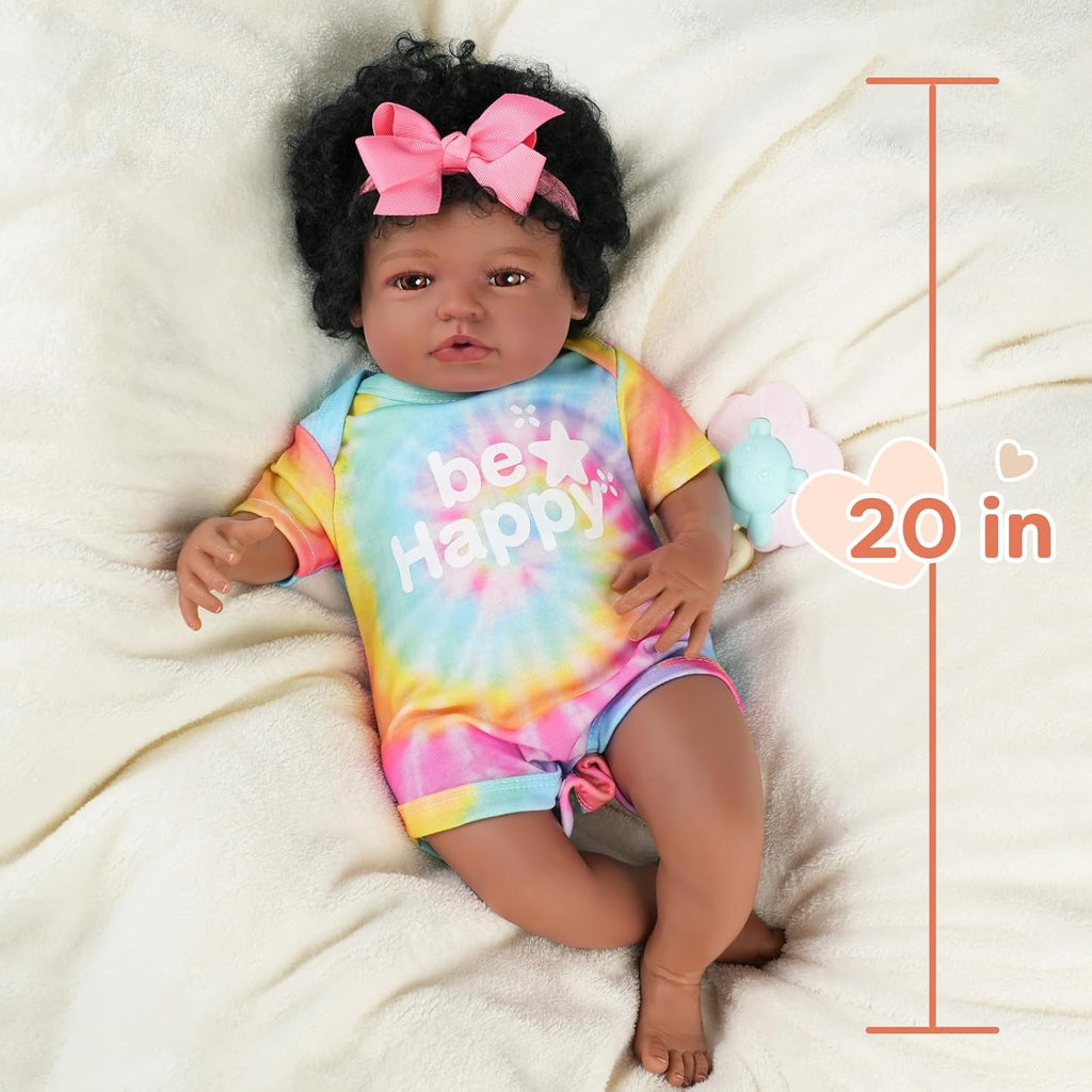 20 Inch Cloth Body Brown Eyes Reborn Baby Doll E328