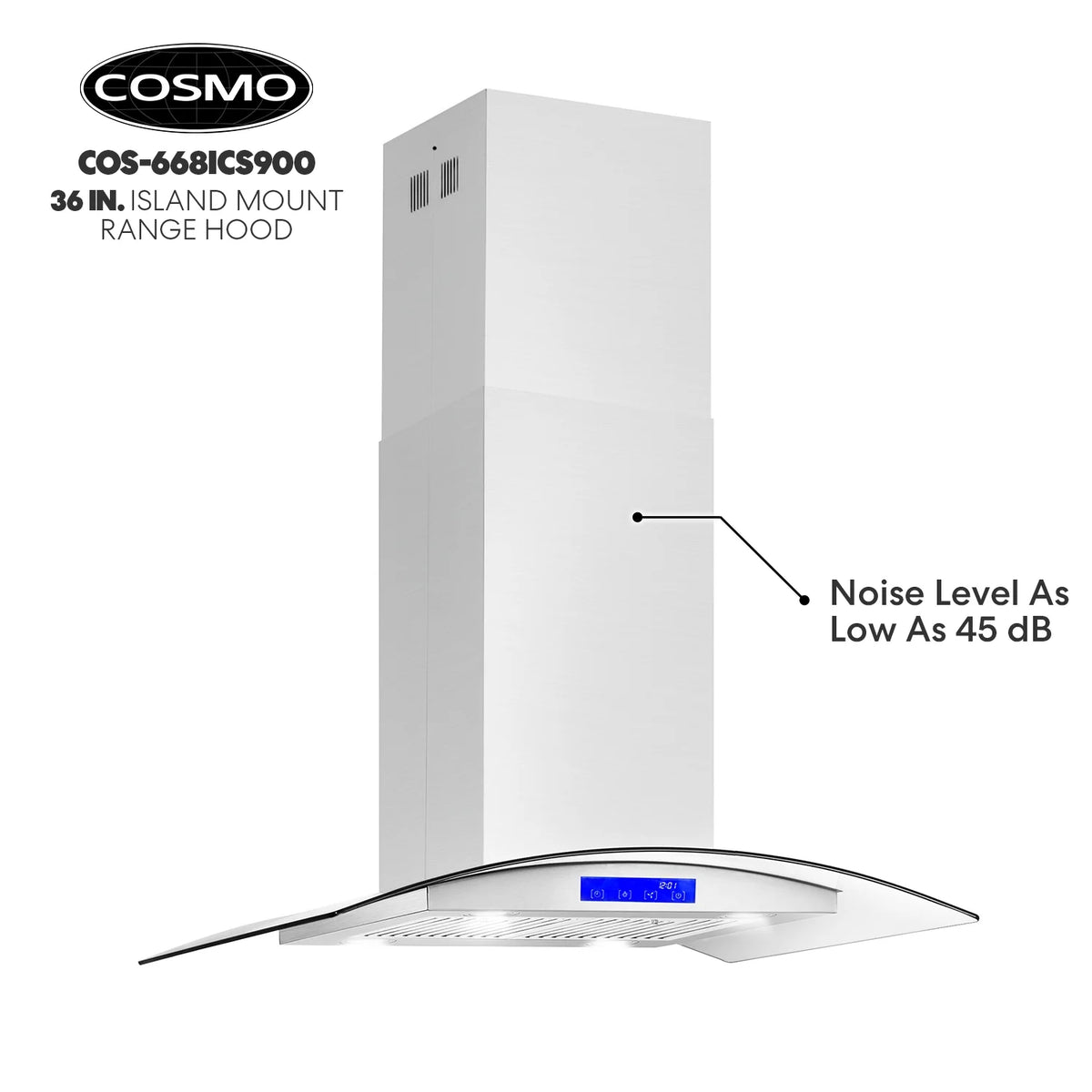36 in. Ducted Island Range Hood in Stainless Steel O897510