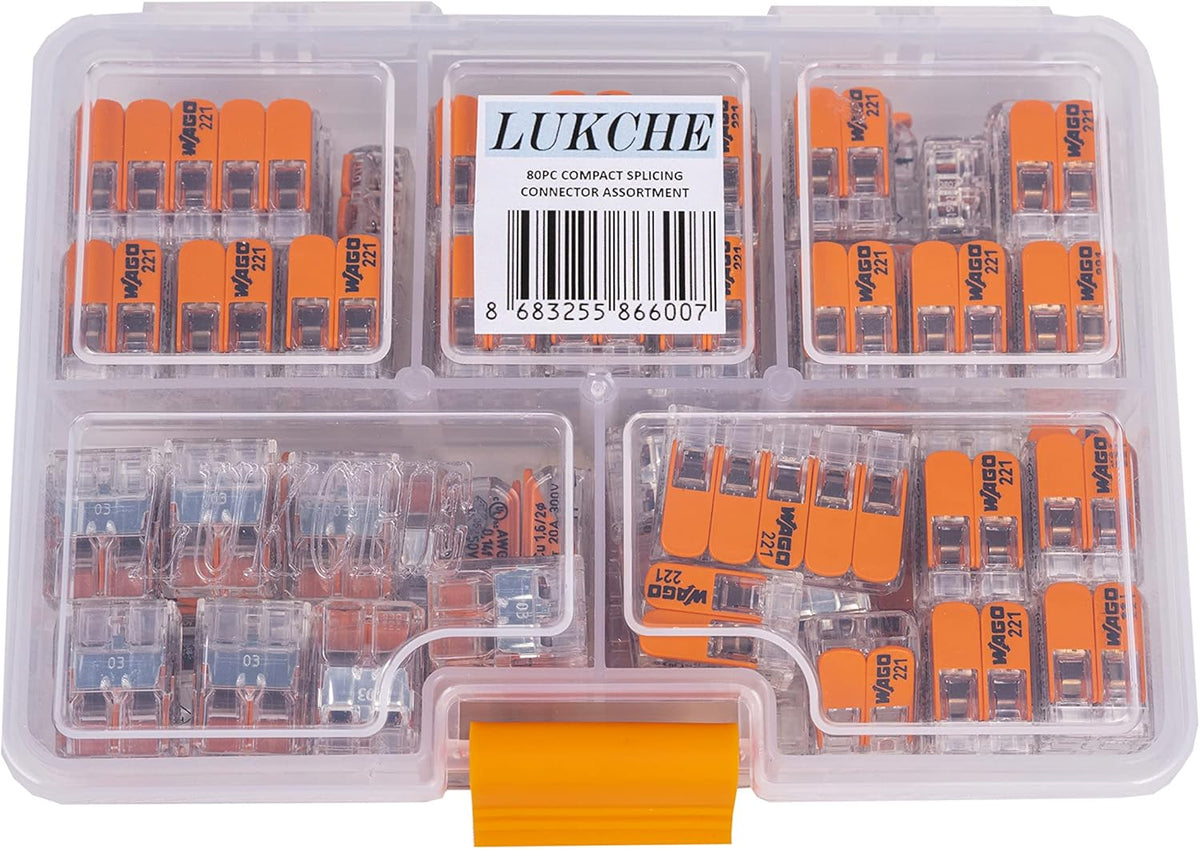 80pc Lever-Nuts Wire Connectors with Case R36614