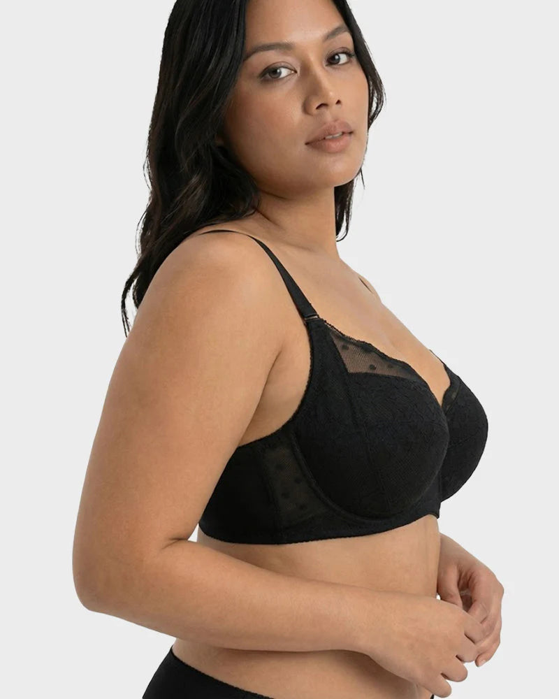 Polka Dot Lace Minimizer Bra N417