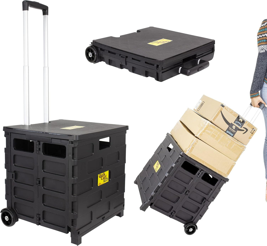 Black Heavy Duty Collapsible Utility Cart with Seat K85999
