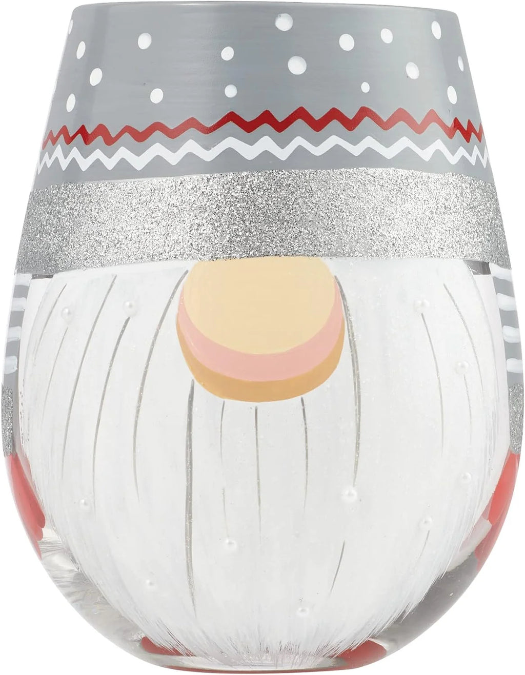 Sweet Gnome Hand-Painted Artisan Stemless Wine Glass, 20 Ounce, Multicolor Z170265