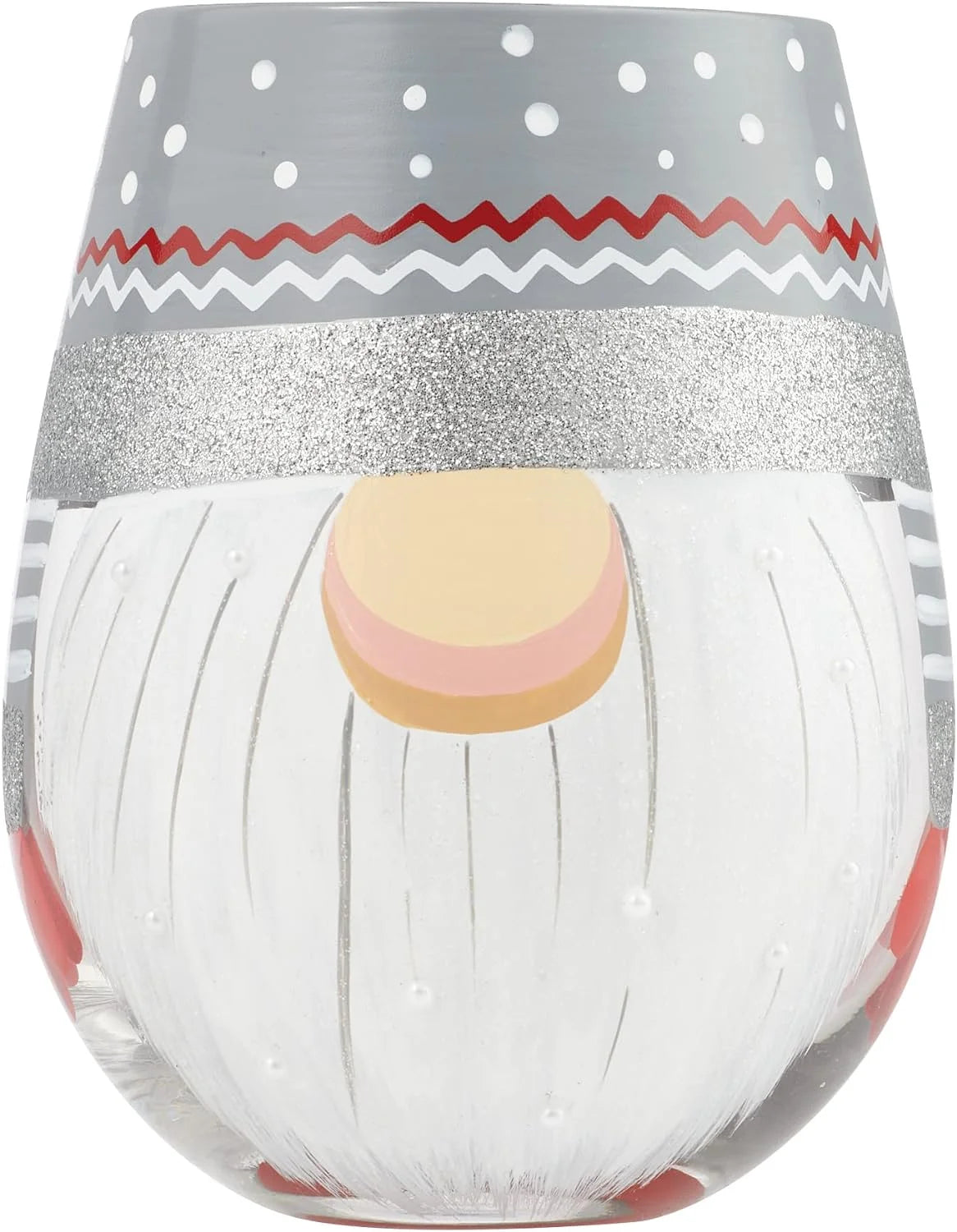 Sweet Gnome Hand-Painted Artisan Stemless Wine Glass, 20 Ounce, Multicolor Z170265