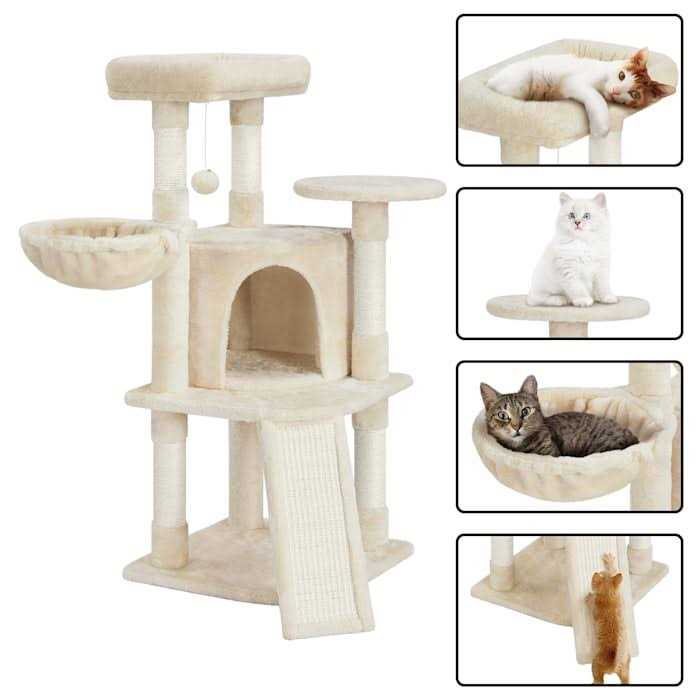 Plush Cat Tree Condo with Basket Z8329