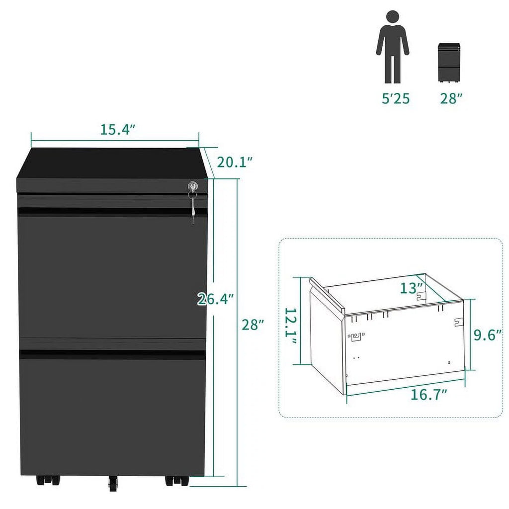 2-Drawer Locking Steel File Cabinet P63279