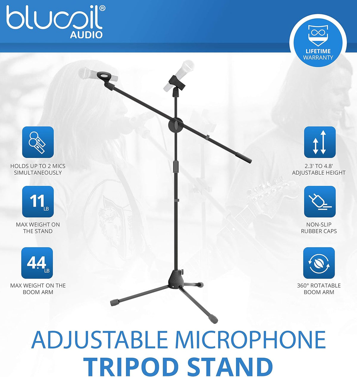 Cardioid Condenser Microphone Bundle with XLR Cable, Pop Filter, Mic Stand, and Acoustic Wedges K583737