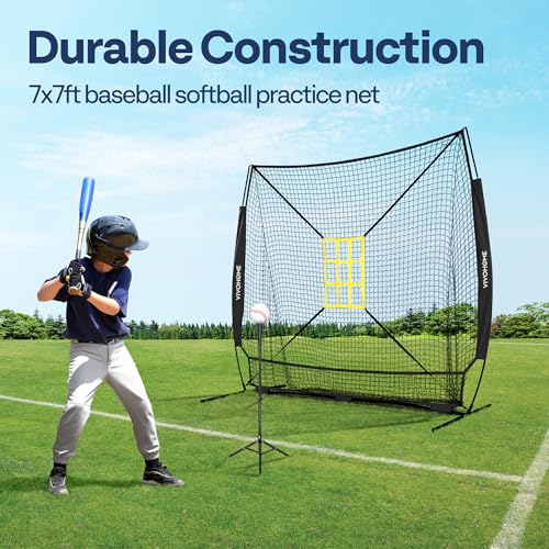7 x 7 ft Baseball Softball Hitting Net with Carry Bag H7158