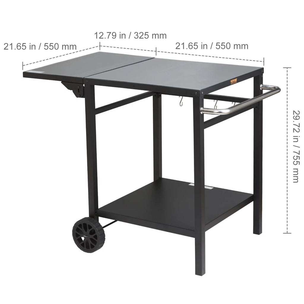 Foldable 2 Tier Outdoor Grill Cart B5996