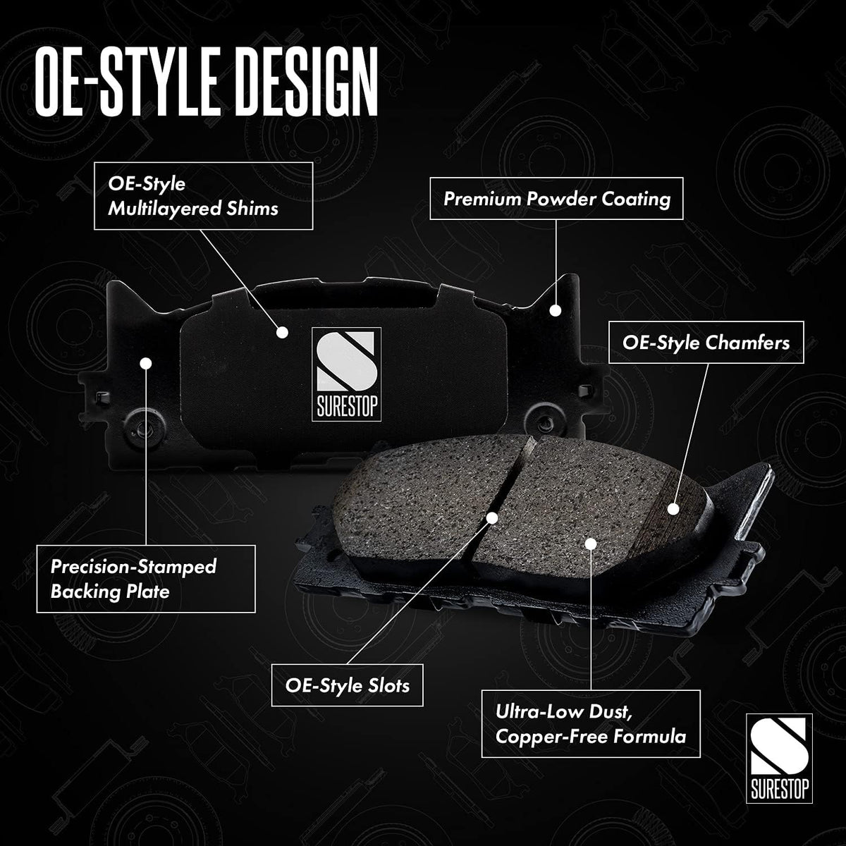 Front and Rear Brake Pad Set 4-Wheel Set C86229