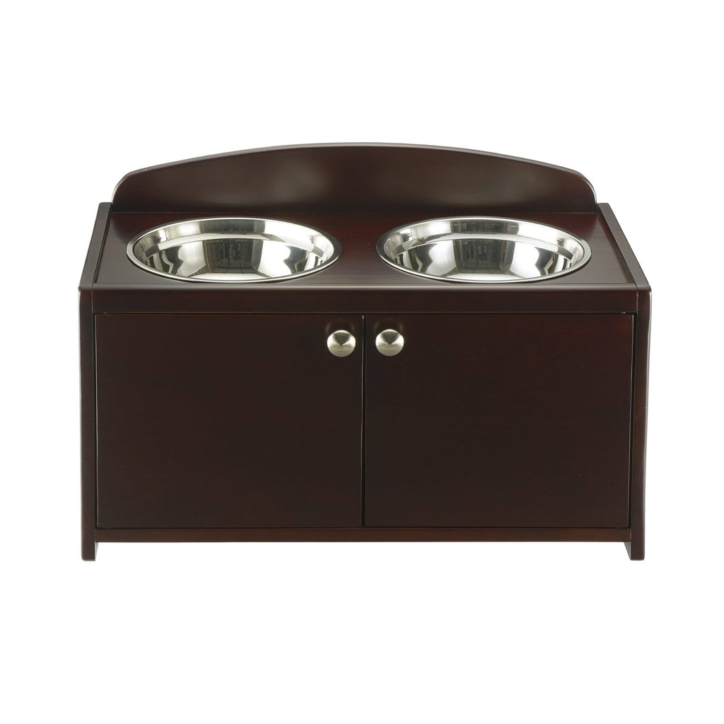 Dark Brown Wooden Pet Feeder B270