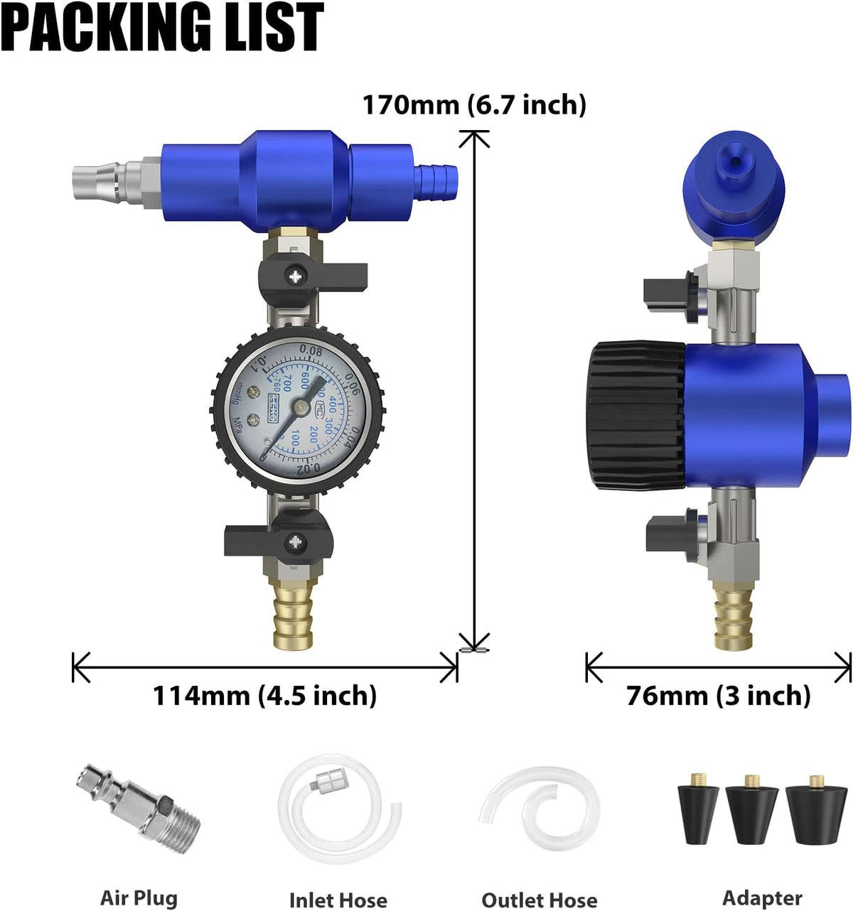 Coolant Vacuum Pressure Tester Filling Kit with Air Connector, Pack of 2 A354