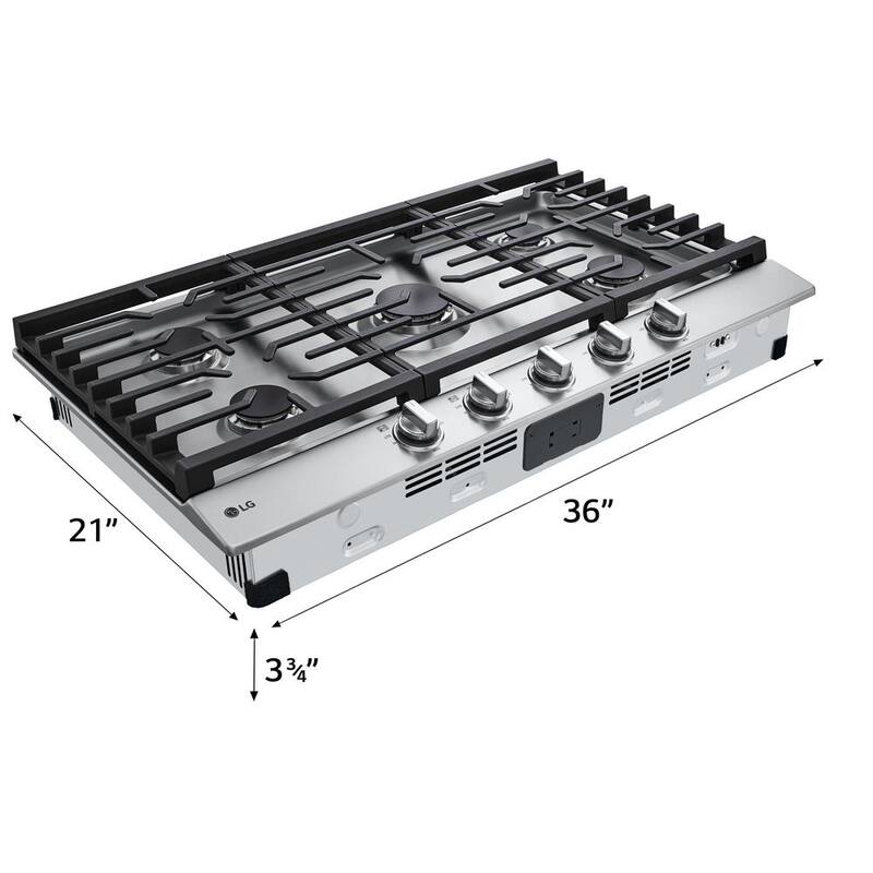 36 in. Stainless Steel Gas Cooktop with 5 Burners Z603633