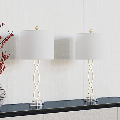 30" Brass Gold Table Lamps Set of 2 E42936