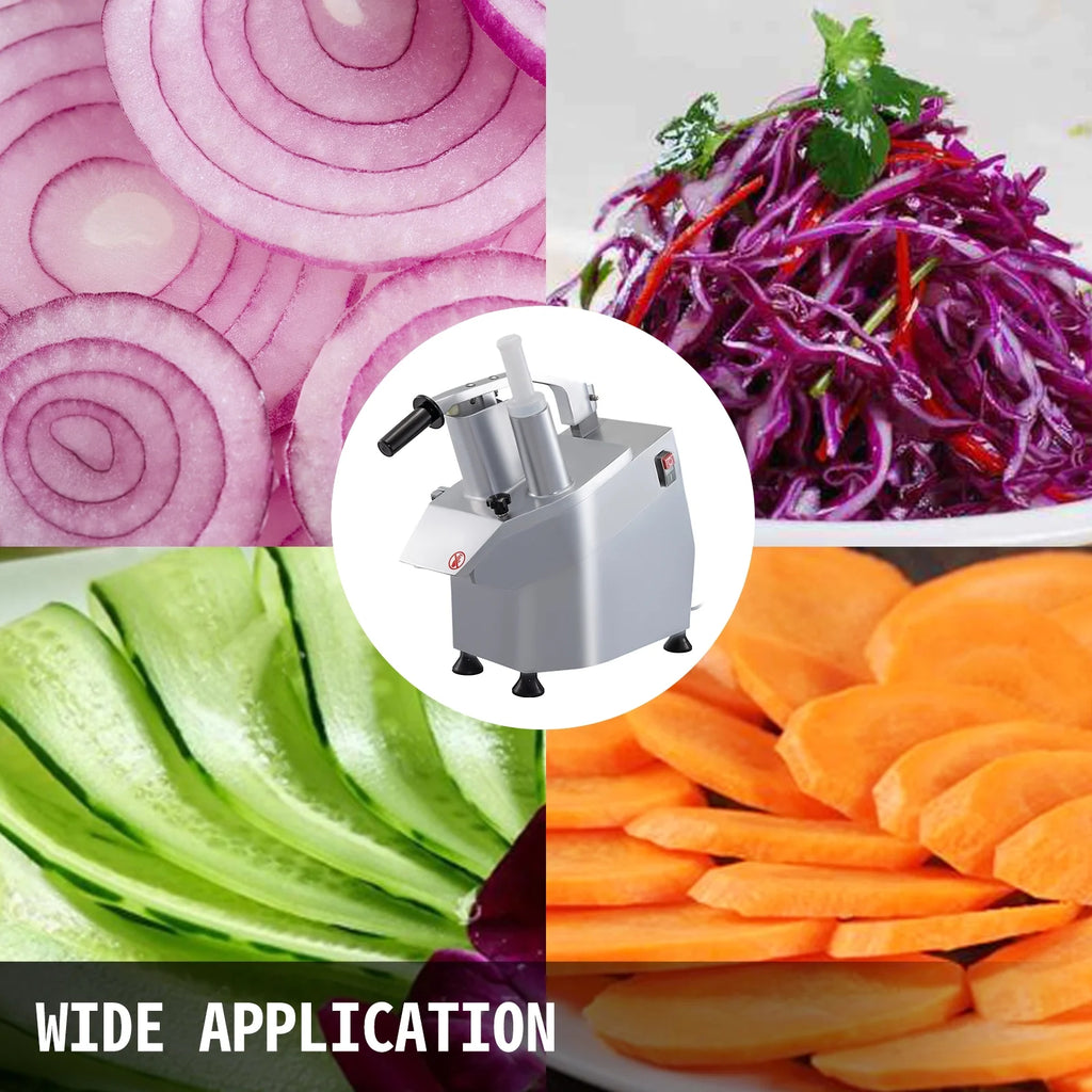 110V Commercial Food Processor, 550W Electric Vegetable Slicer, Stainless Steel Detachable 6-blades Y30646