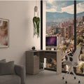 L-Shaped Desk with Keyboard Shelf Light Gray W1849