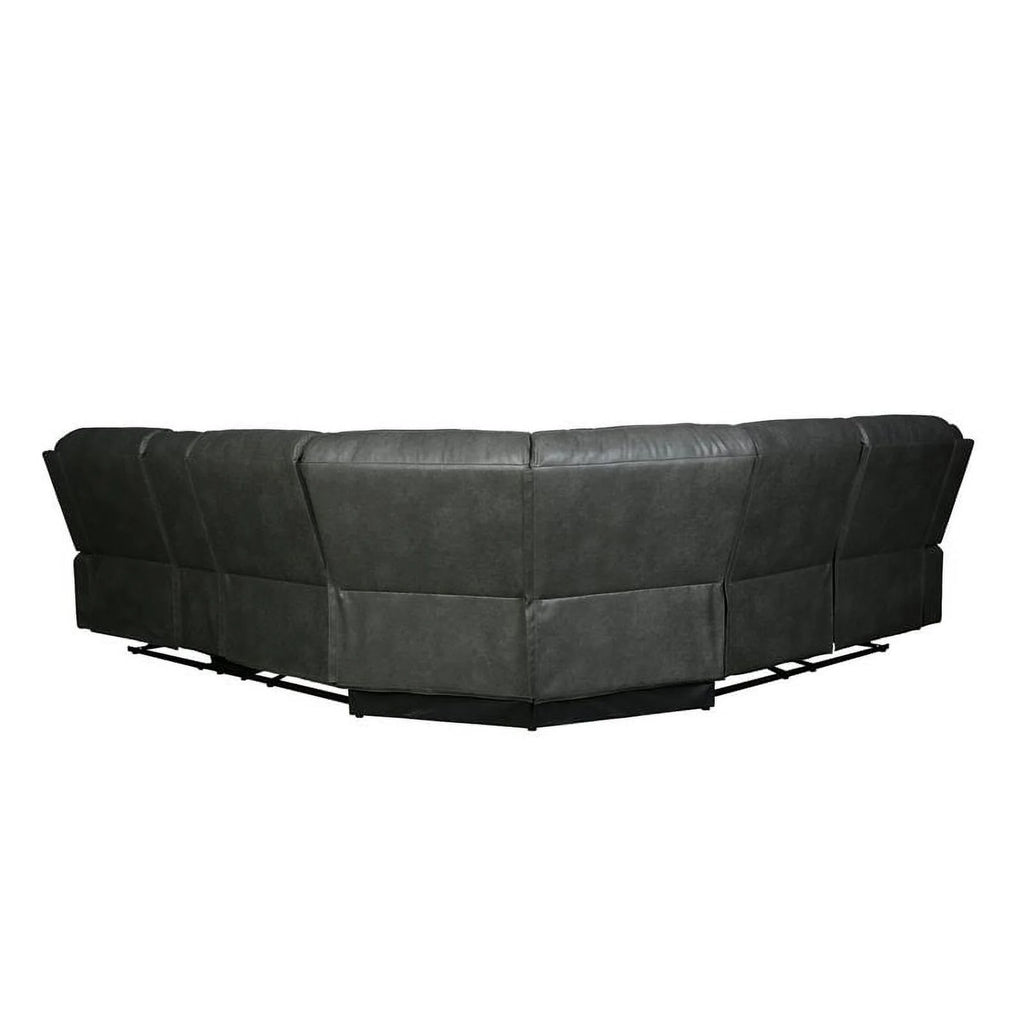 Gray Faux Leather Reclining Sectional M33849
