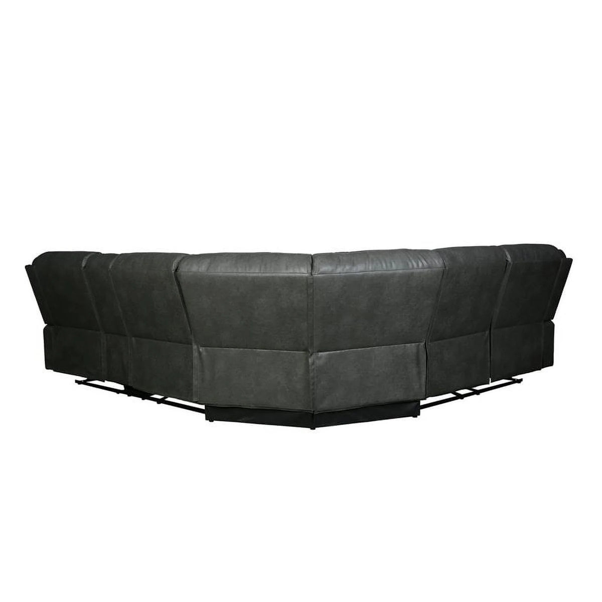 Gray Faux Leather Reclining Sectional M33849