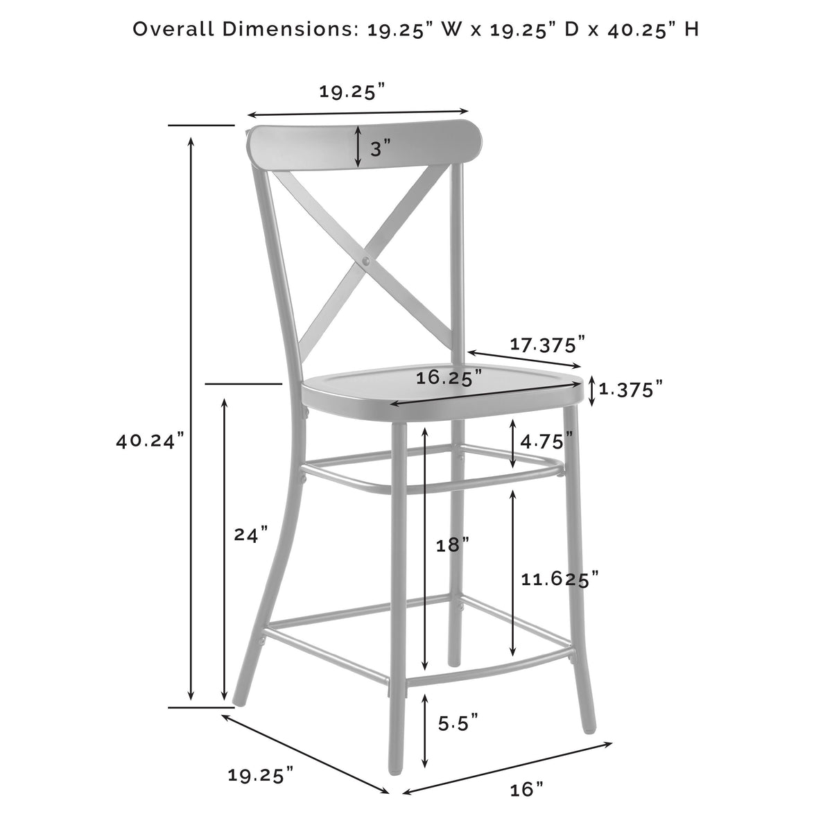 Matte Black Metal 2-pc. Counter Stool Set O527