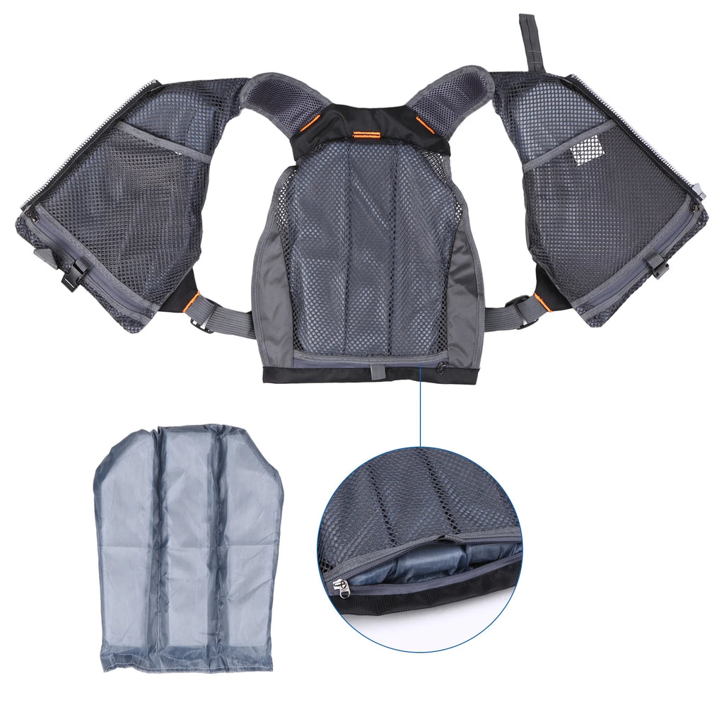 Outdoor Breathable Padded Fishing Life Jacket Swimming Sailing Waistcoat Utility Vest Floatation Device L108160
