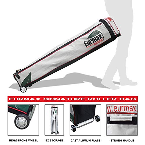 10 x 10 Pop up Canopy Tent with 4 Removable Sidewalls and Roller Bag White U934