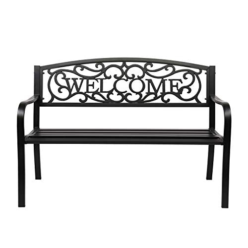 Black Metal Outdoor Bench H601
