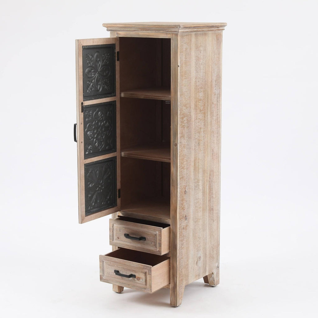 Metal and Wood Tall Tower Cabinet C291687