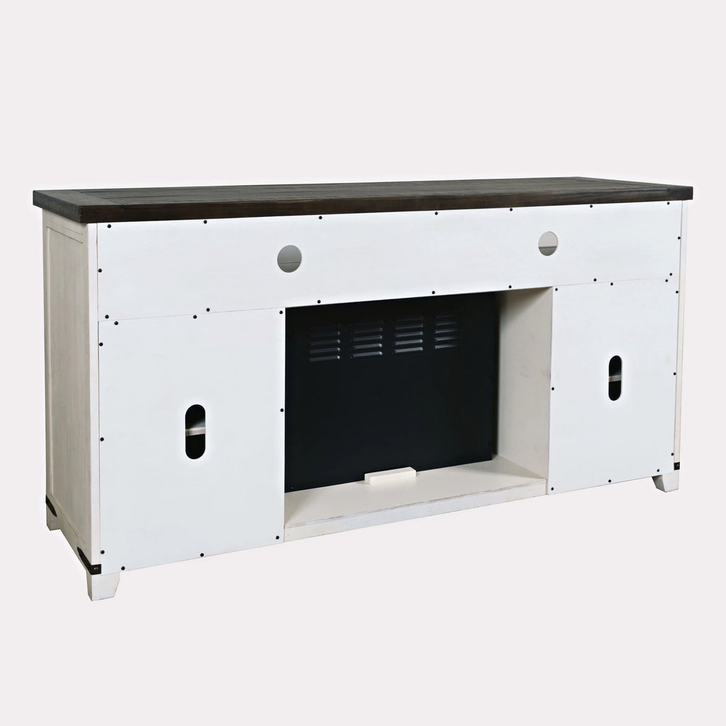 Solid Pine 64" TV Stand Console with Electric Fireplace R82381