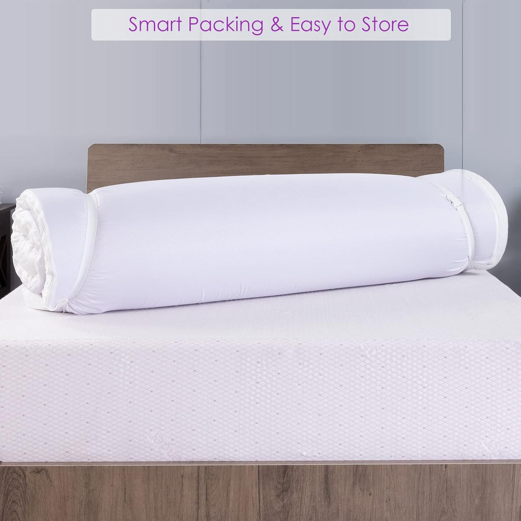 California King 3-Inch Lavender Memory Foam Mattress Topper with Removable Cover N21169
